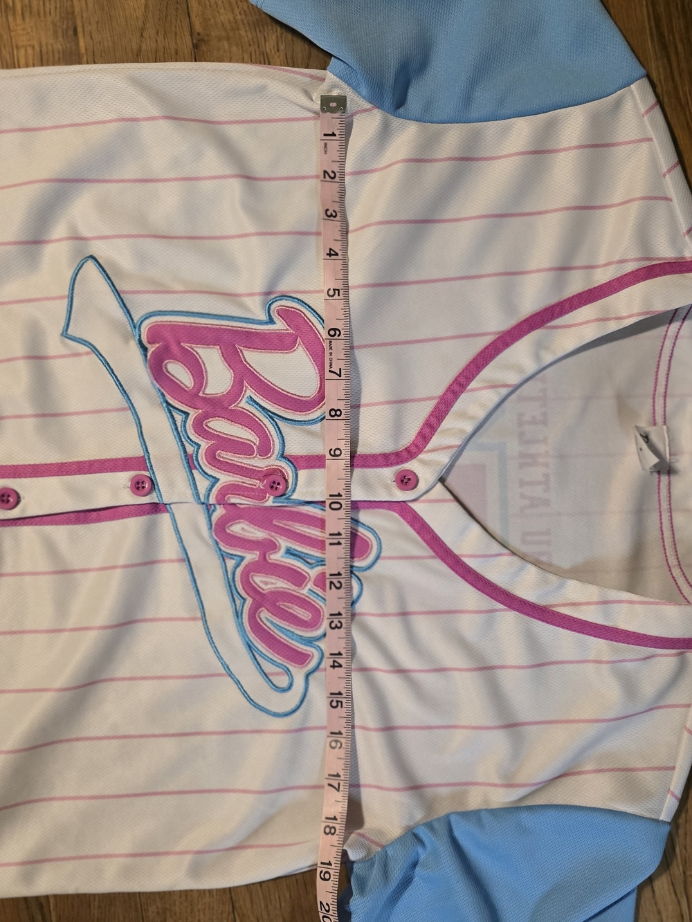 Barbie Pink & Light Blue Girls' Baseball Jersey Top - Picture 4 of 6